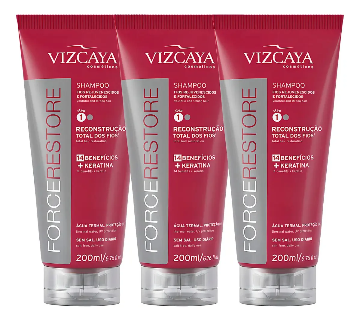 Kit 3 Shampoos Force Restore - Vizcaya