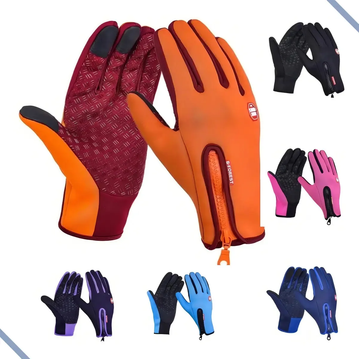 Luva Térmica Para Motoboy, Parapente, Asa Delta Quadriciclo Cor Laranja Tamanho Gg