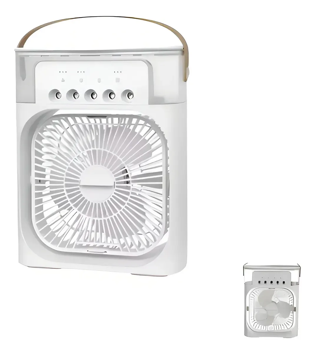 Mini Ventilador Climatizador Portátil USB para Mesa Branco c/ Umidificador