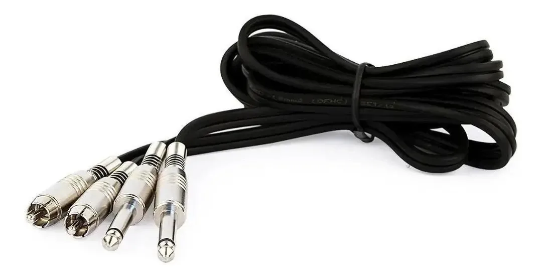 Cabo 2 P10 Para 2 RCA 60m Santo Angelo Para Instrumentos Musicais e Home Theater