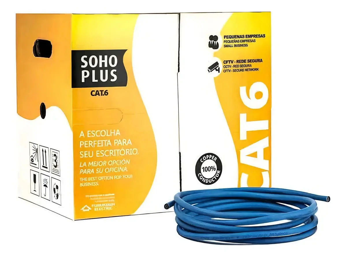 Cabo De Rede Cat6 Furukawa Sohoplus Azul - 55 Metros