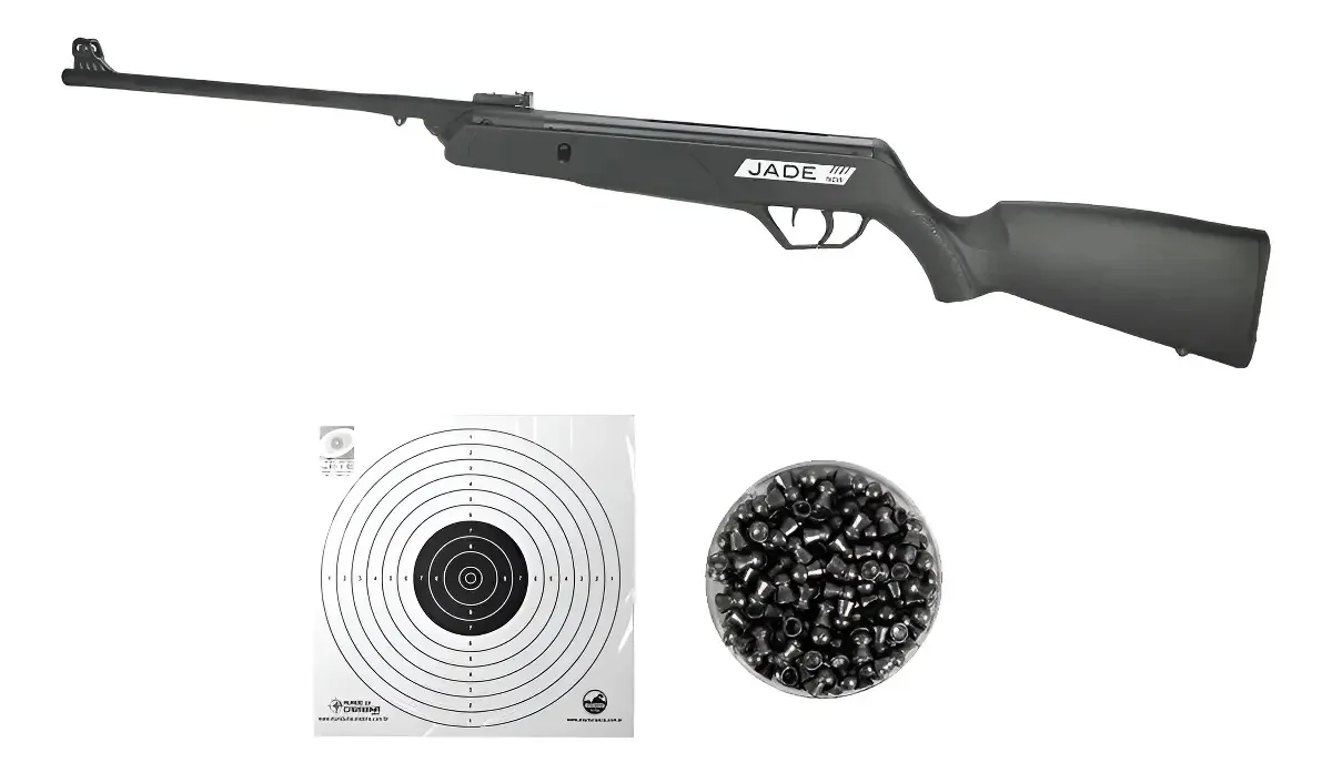 Carabina Espingarda De Pressão Cbc Jade 5.5 + Chumbinho Preto 5.5 Mm