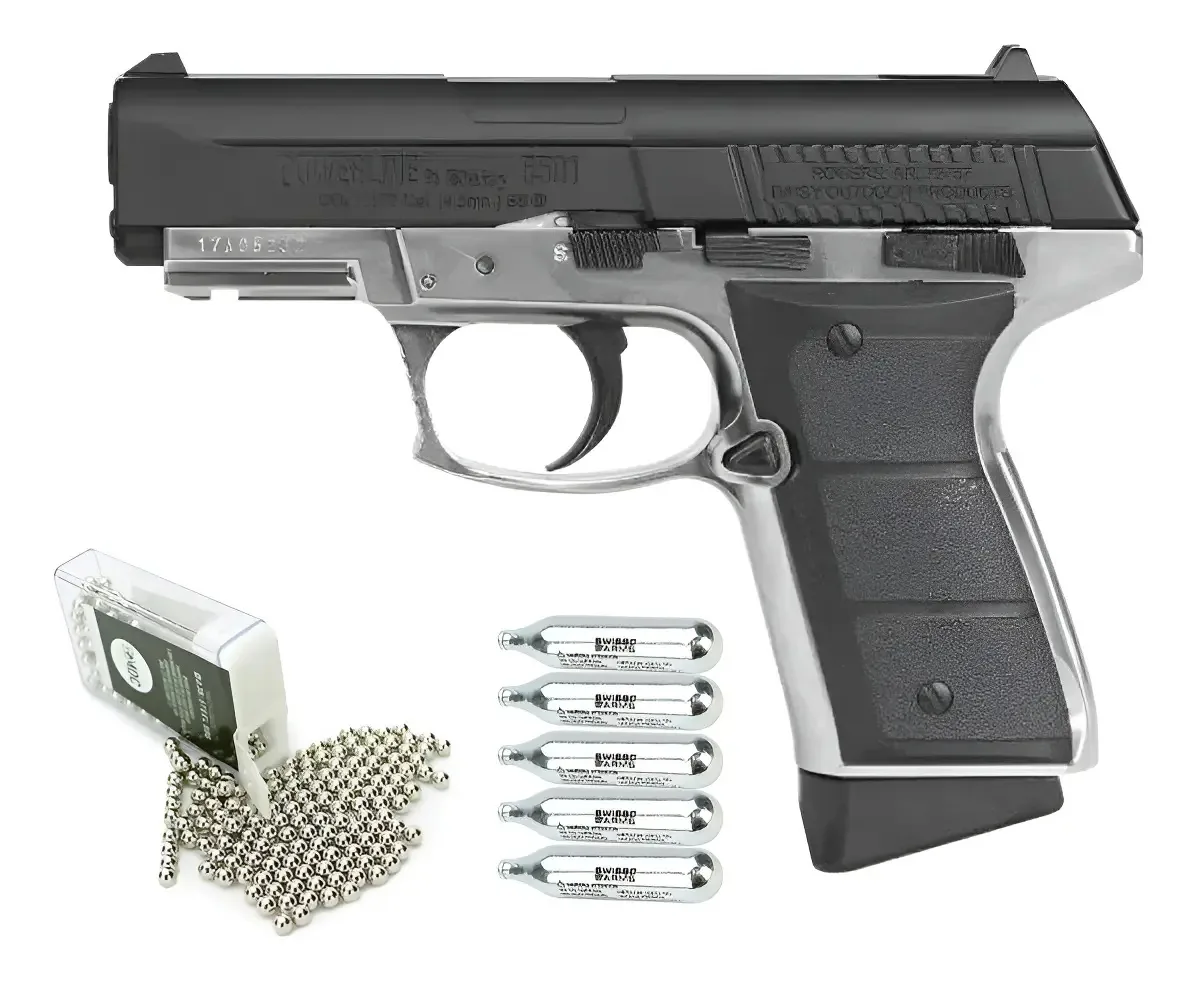 Pistola Pressão Daisy 5501 Powerline Blowback+co2+esferas Preta 4.5 Mm