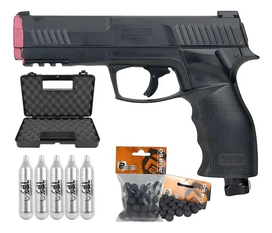 Pistola Pressão Co2 Hdp T4e P320 .50 Ltl + Co2 + Bbs + Case Preto 0.5 Mm