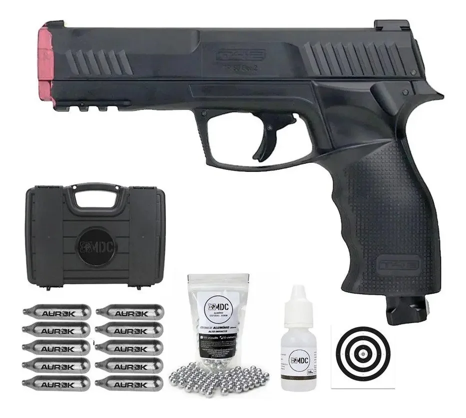 Pistola Pressão Co2 Hdp T4e P320 Gen2 .50 Ltl+case+co2+itens Preta .50 Mm
