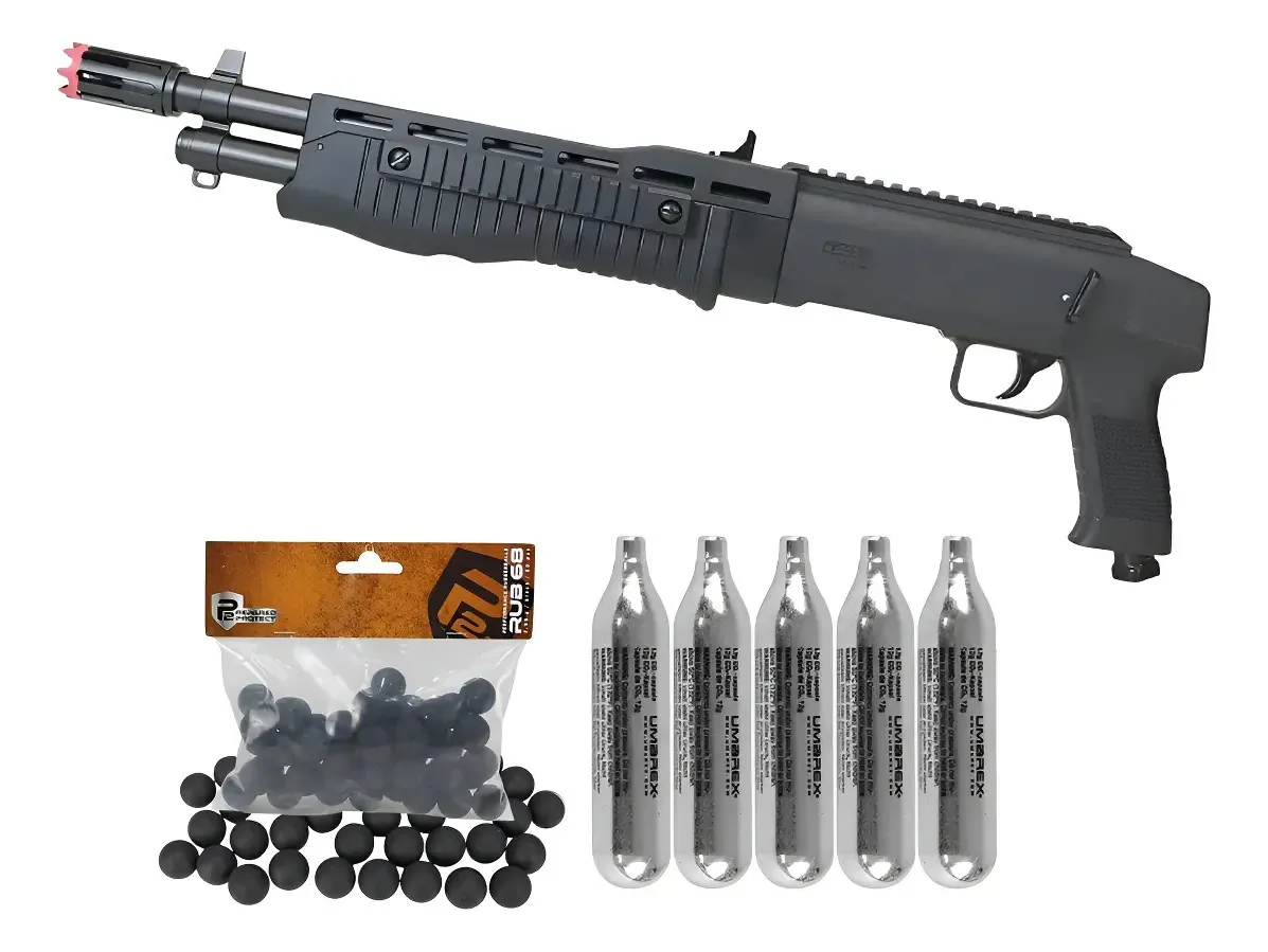 Shotgun Co2 Umarex T4e Tb Gen2 .68+esferas De Borracha + Co2 - Black