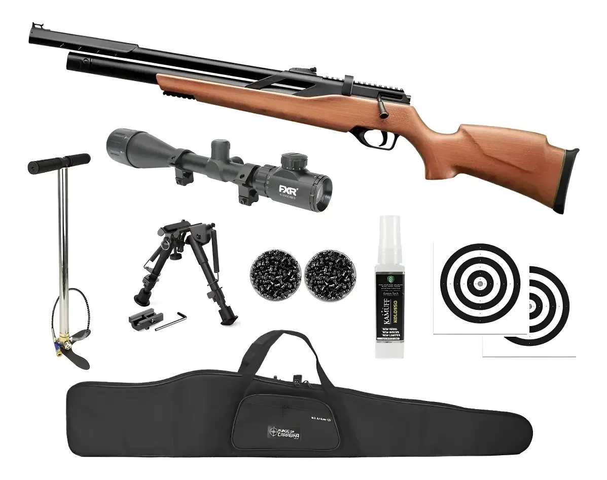 Carabina Pcp Rossi T-rex Montecarlo Madeira 6,35 + Kit
