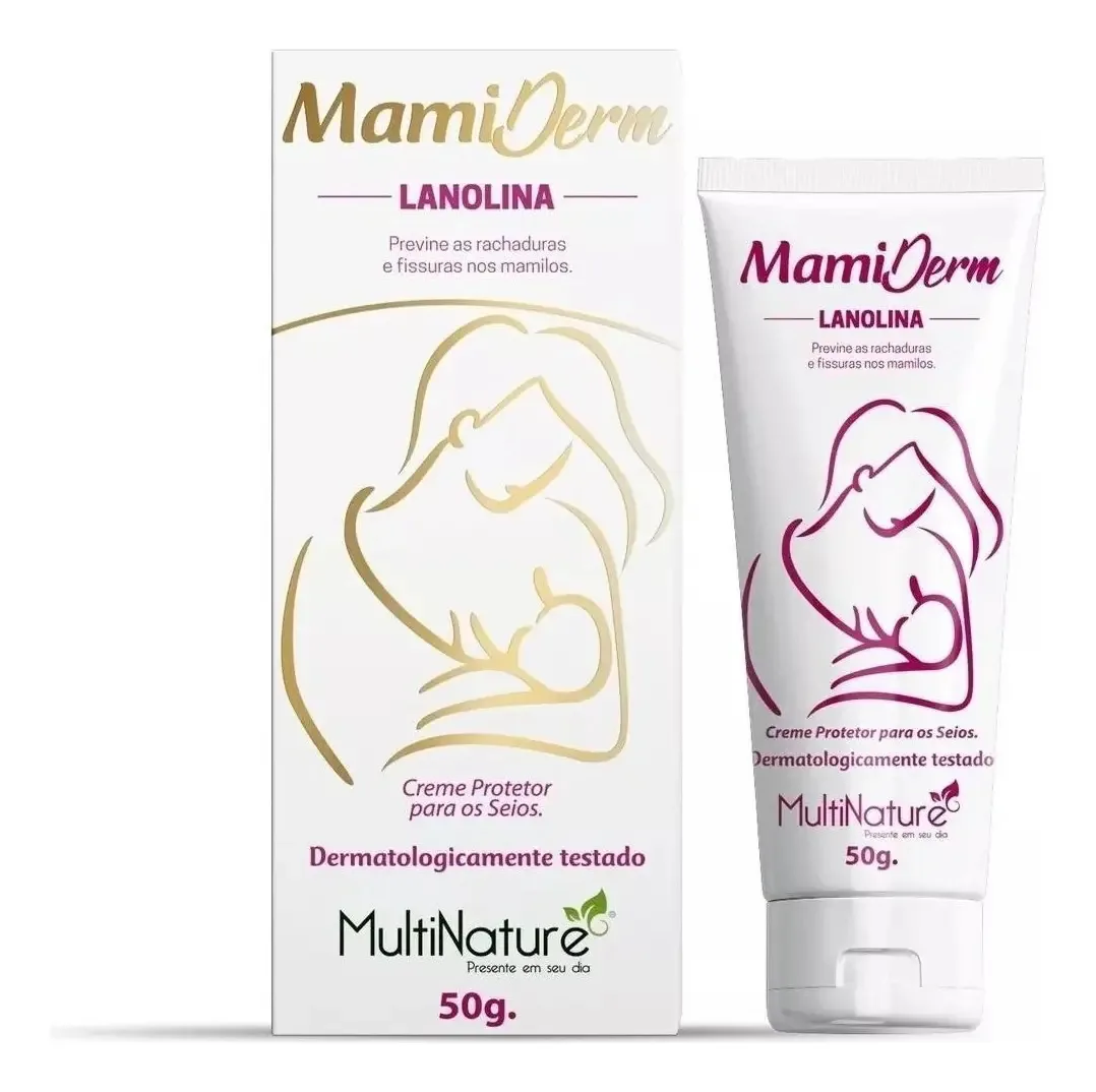 Kit 3x Mamiderm Lanolina Creme 50g Multinature