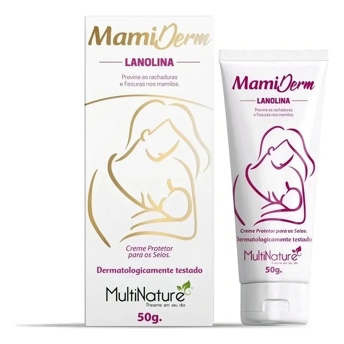Kit 2x Mamiderm Lanolina Creme 50g Multinature
