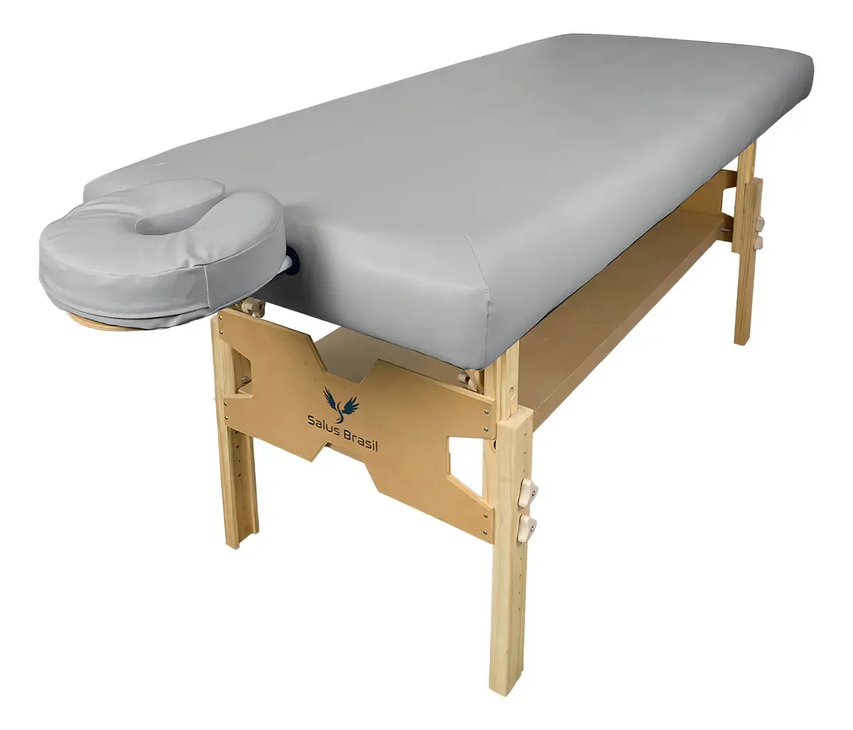 Maca Mesa Bali Spa Fixa Reta de Clínica Reforçada Estofada Ampla Com Largura Extra 82 Cm Massagem Head Spa Estética Tatuagem Profissional Altura Regulável 200 Kg Cor Prateado