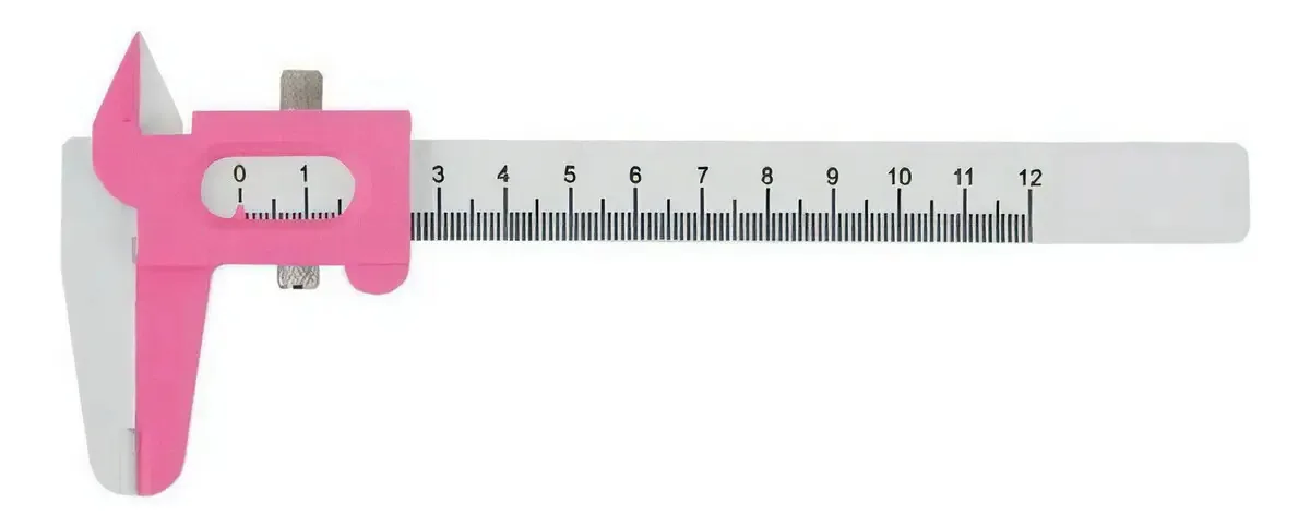 Paquímetro Com Trava Metal Designer Sobrancelha Branco Rosa