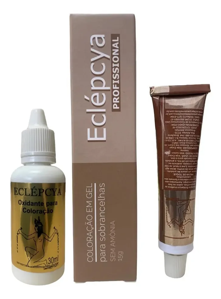 Tintura Coloração Sobrancelha Profissional Eclepcya Oxidante Cor Marrom Média