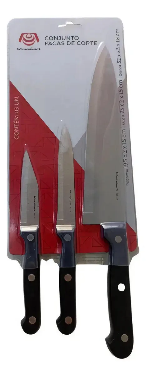 Conj Facas Mundiart 3pcs