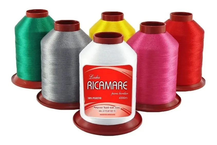 Linhas De Bordado Ricamare 4000m Cada - 15 Cores Sortidas Cor Vermelho