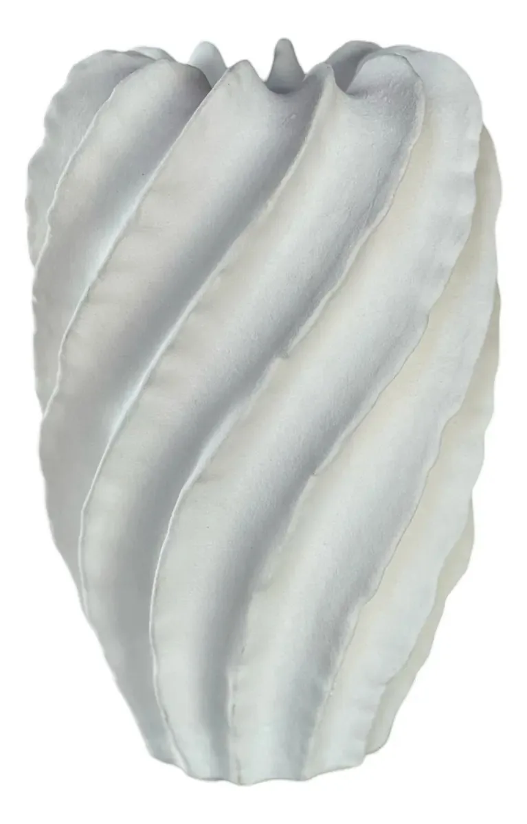 Vaso Decorativo Em Porcelana Branco 35,5x23cm