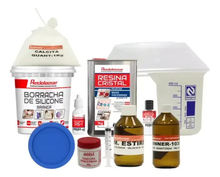 Kit Iniciação Em Artesanato + Molde De Silicone Porta Copos Cor Azul