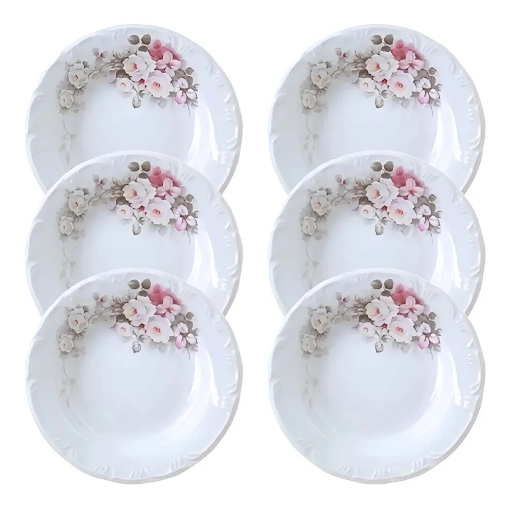 6 Pratos Fundos Eterna Porcelana Schmidt Imediato