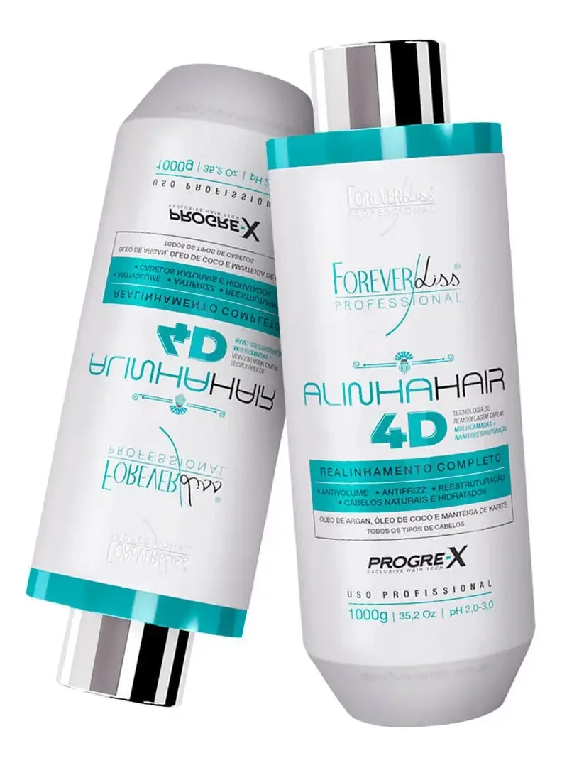 Kit 02 Forever Liss Alinhamento Capilar Alinhahair 4d 1kg
