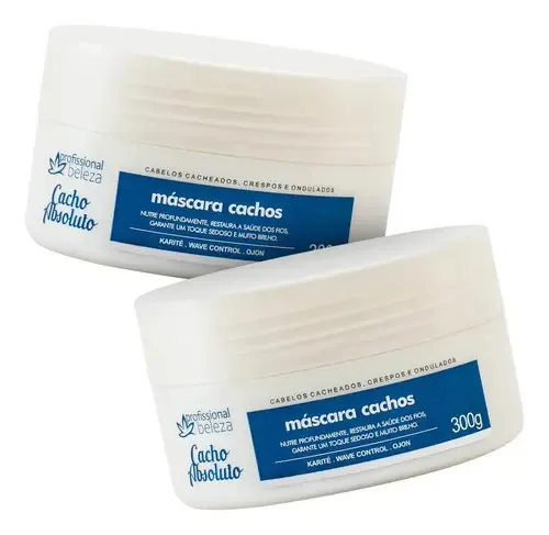 02 Máscara Nutrição Cacho Absoluto Profissional Beleza 300g