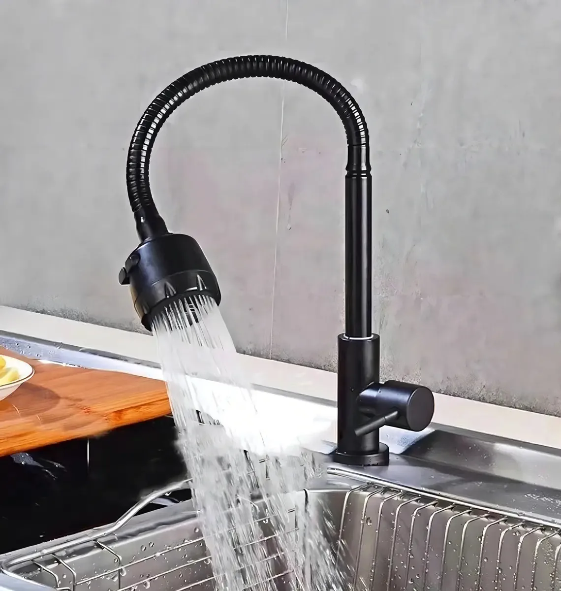 Torneira Gourmet Cozinha Bancada Preto 2 Jatos Império das Torneiras