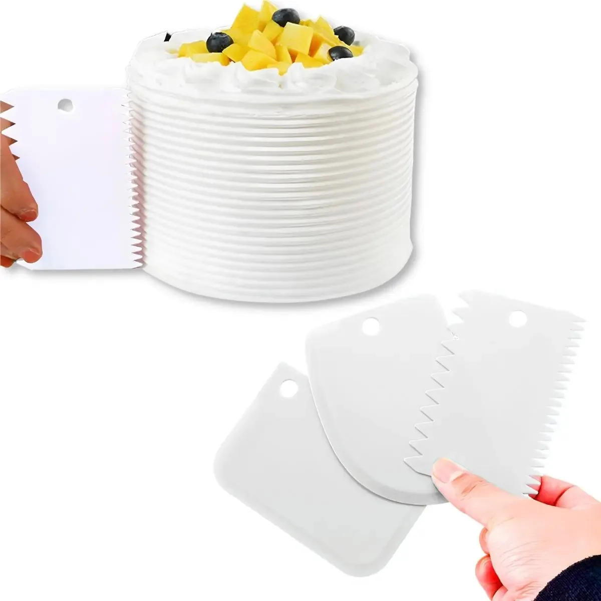 Espatula De Alisar Modelar Bolos Kit Com 3 Mini Wave Cake