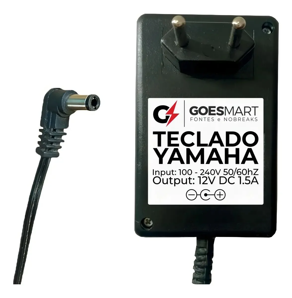 Fonte Carregador 12V 1,5A Teclado Yamaha PSR-E223 Conector P8