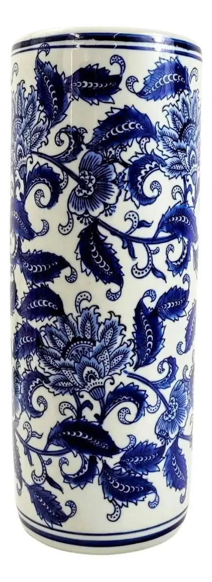 Vaso Porta Guarda Chuva Decorativo Azul E Branco M Inigual