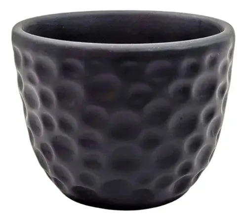 Vaso Decorativo Preto Fosco Bolha 9x11cm Cerâmica