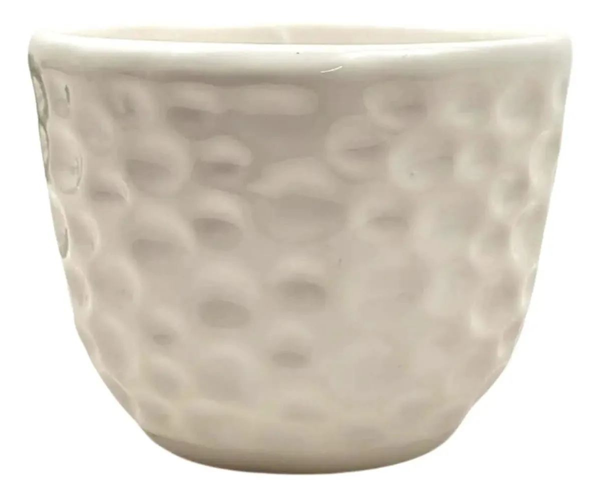 Vaso Decorativo Branco Bolha 9x11cm Cerâmica