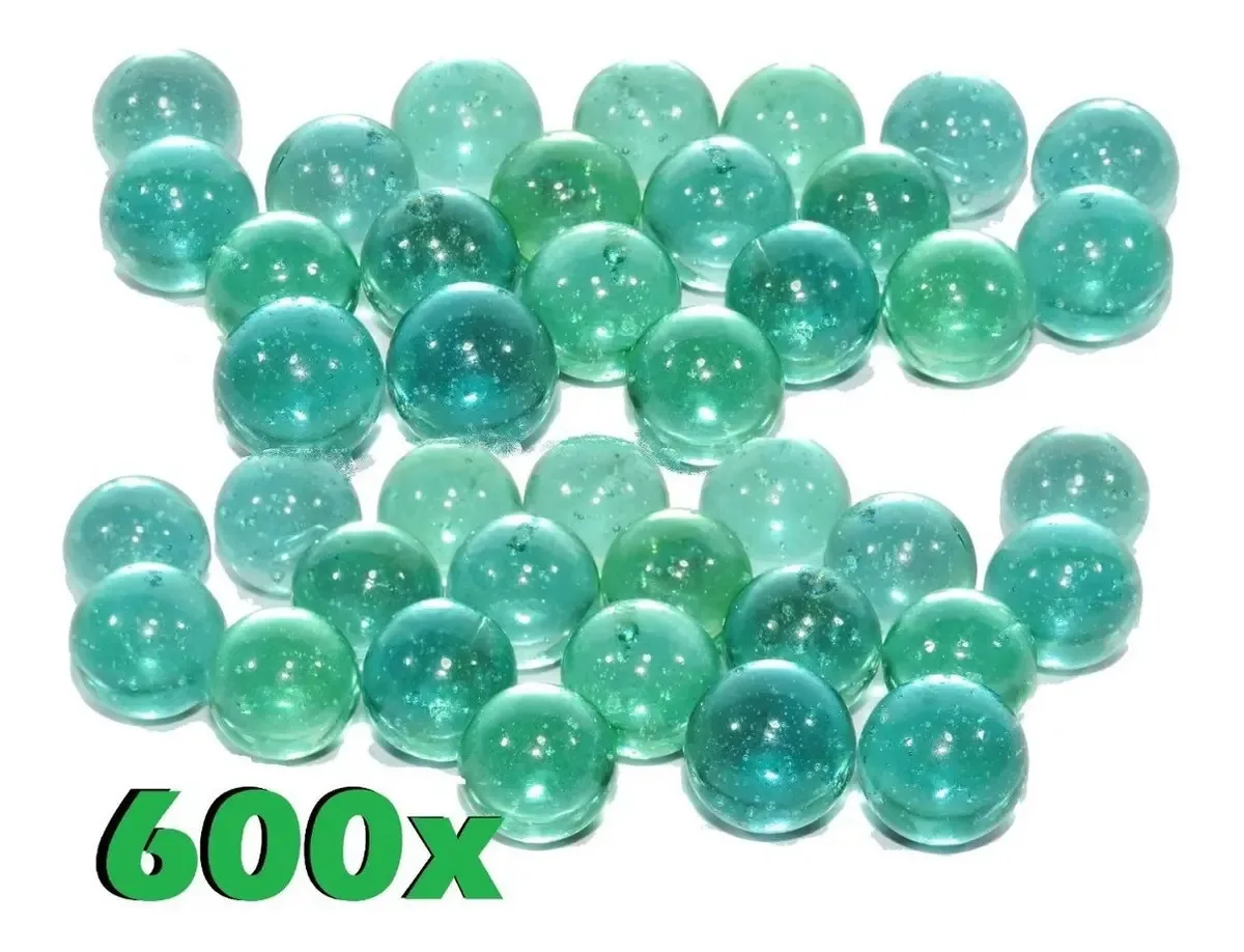 Bolinhas De Gude ArteBrincs WoodToyKids 600 Peças Vidro Verde