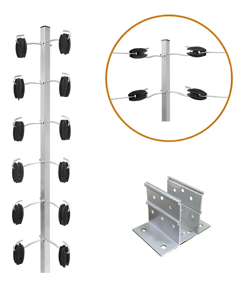 Big Haste Canto 90cm 25x25mm Alumínio Cercas Elétricas Ambientude 2 Peças