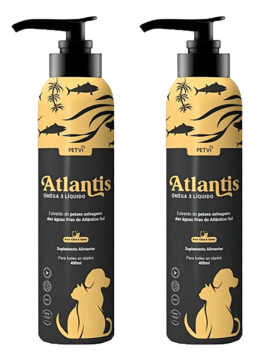 Kit 2 Suplementos Para Cães E Gatos Atlantis Petvi 400ml