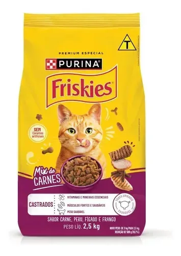 Ração Seca Friskies Gato Castrado Mix Carnes 2.5kg