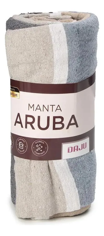 Manta Sofá Daju Aruba Algodão Poliéster 160x220 Cm Cinza