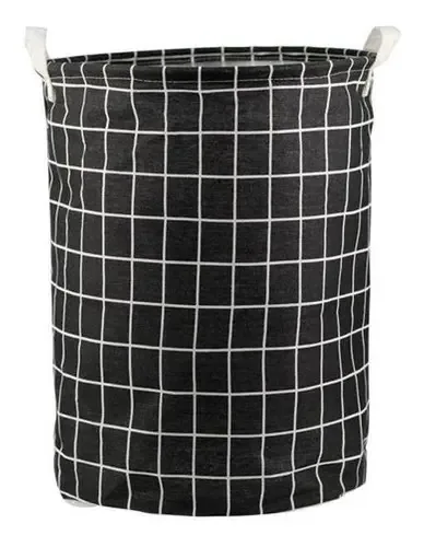 Cesto De Roupa Briquedos Algodao E Linho 35x43cm