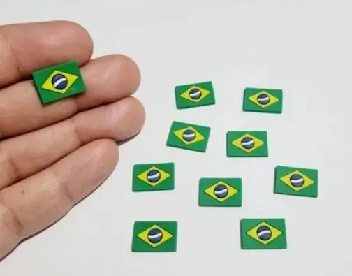 Bandeira Brasil Etiqueta Tecida
