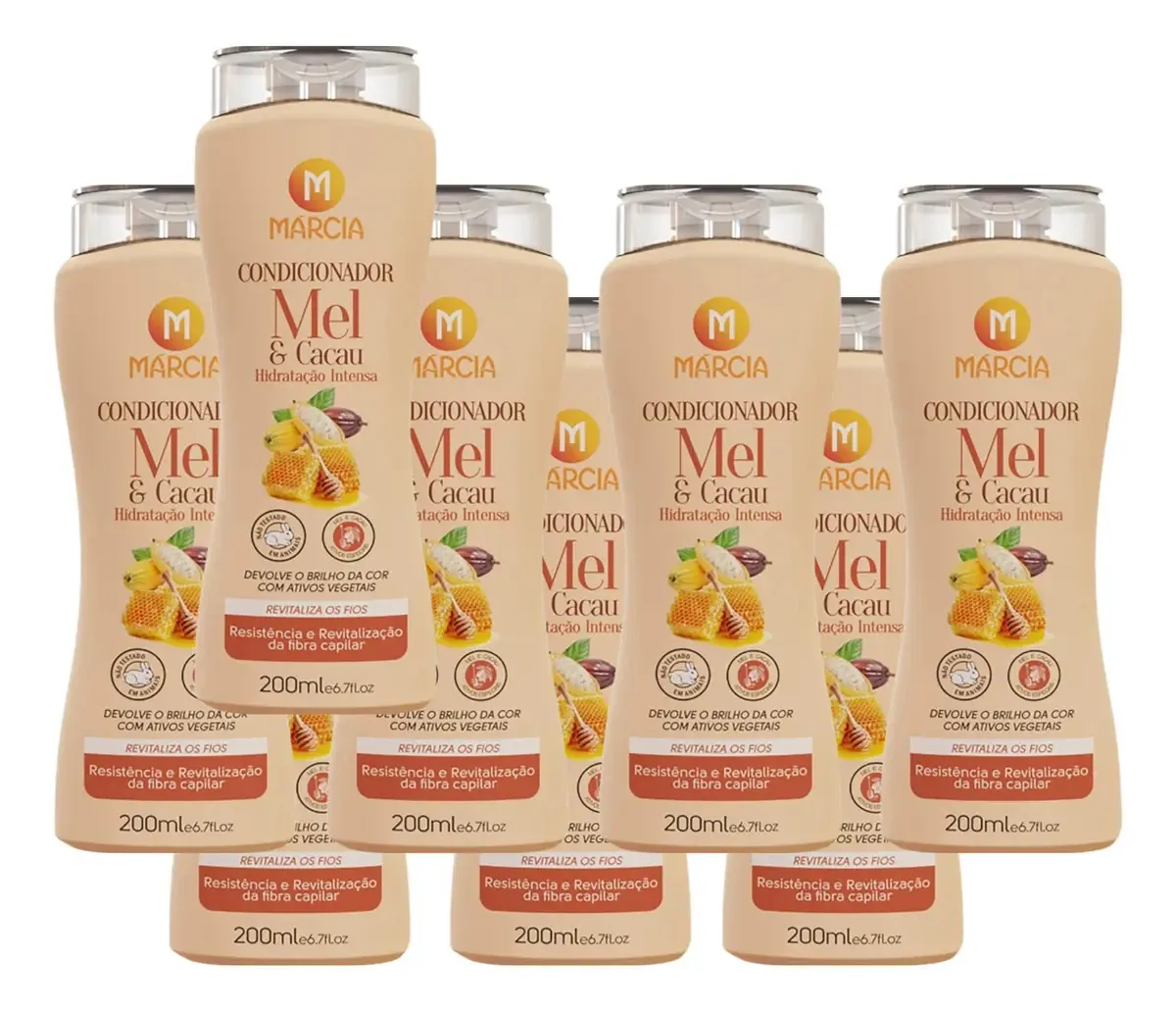 Kit 8 Condicionador Márcia Cosméticos Mel E Cacau 200ml