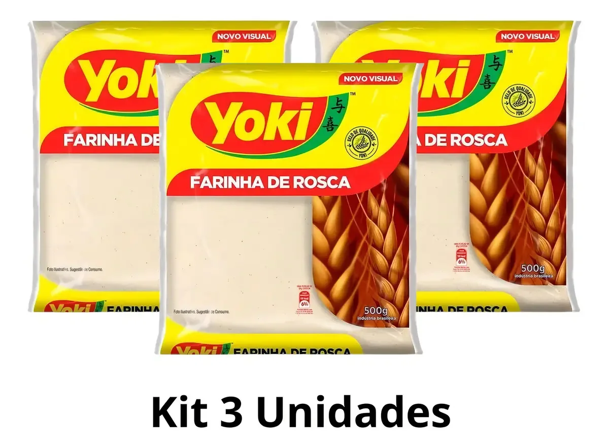 Kit 3 Farinha De Rosca Yoki 500g