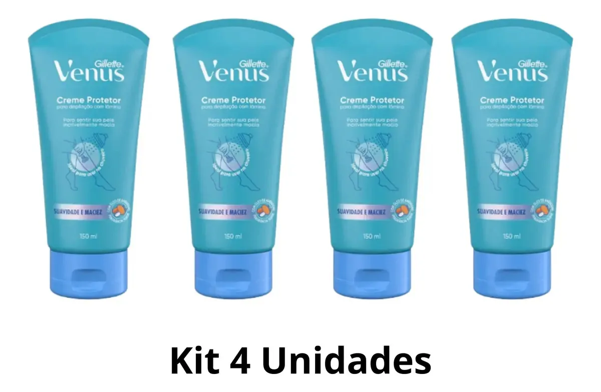Kit 4 Gillette Venus Creme Depilação Óleo De Amêndoas 150ml