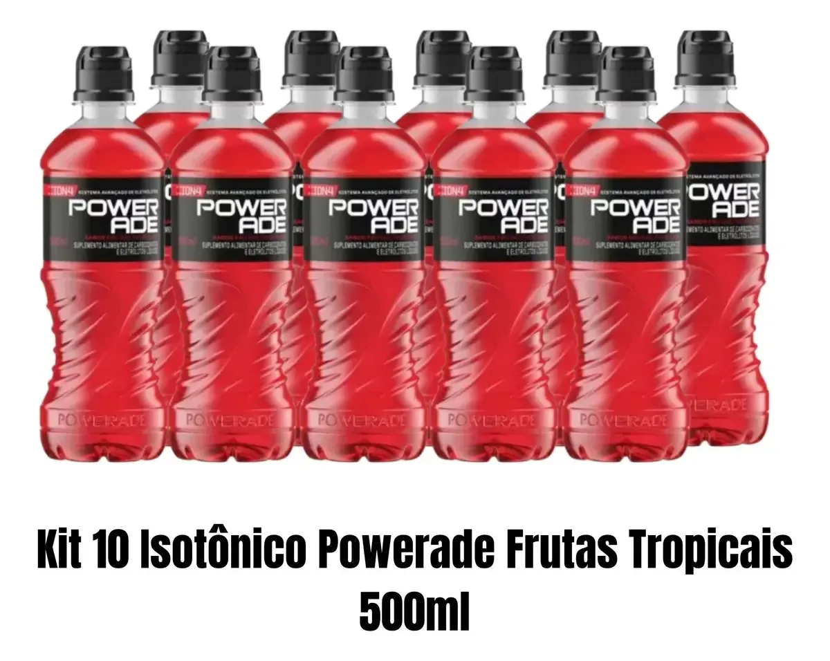 Kit 10 Isotônico Powerade Frutas Tropicais 500ml