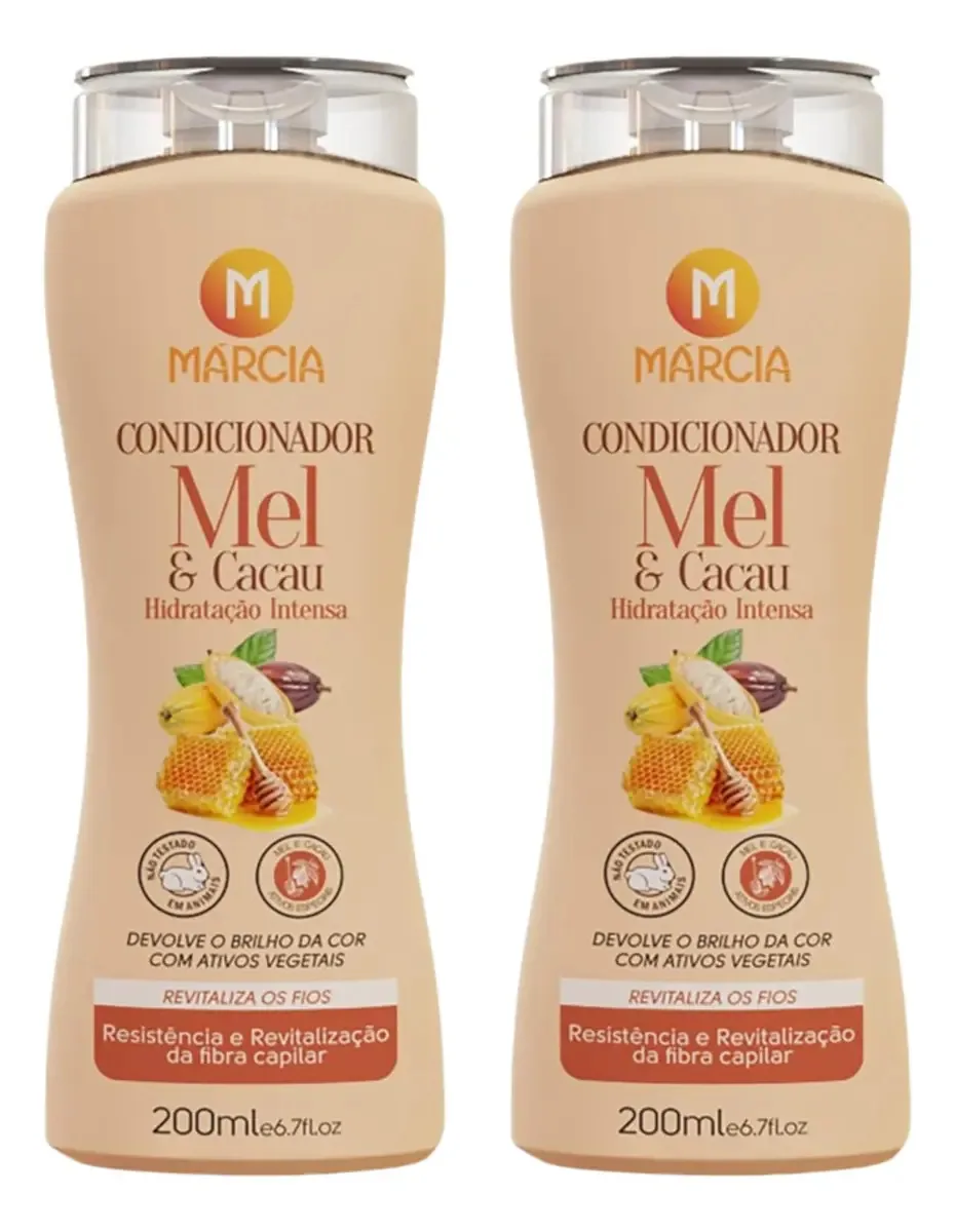 Kit 2 Condicionador Márcia Cosméticos Mel E Cacau 200ml