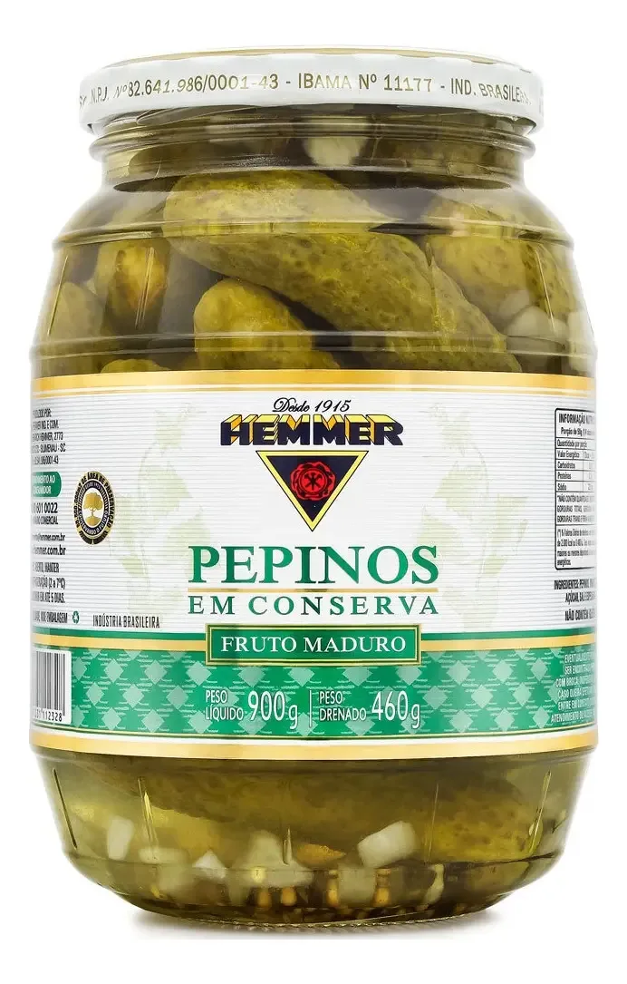 Pepino Hemmer Fruto Maduro Vd 460g