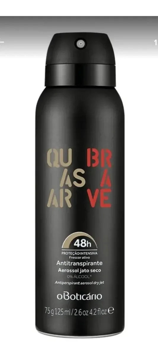 Antitranspirante em aerossol Boticário Quasar Brave quasar