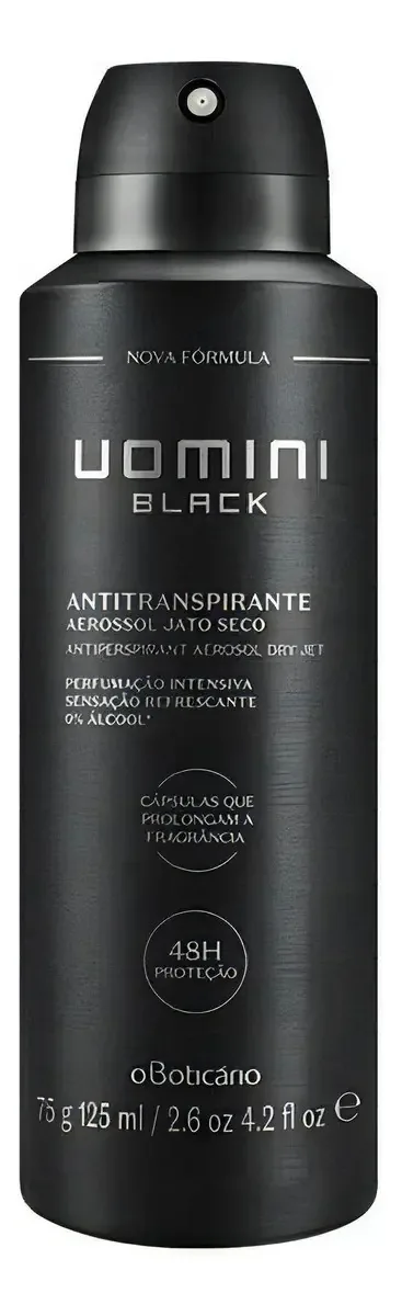 Antitranspirante em spray O Boticário Black Uomini amadeirada