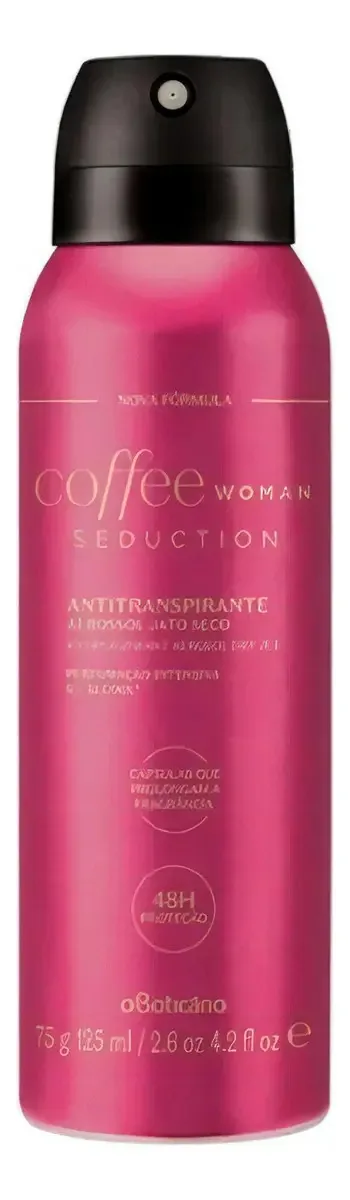 Antitranspirante em aerossol Boticário Coffee Woman Seduction Coffee sedução