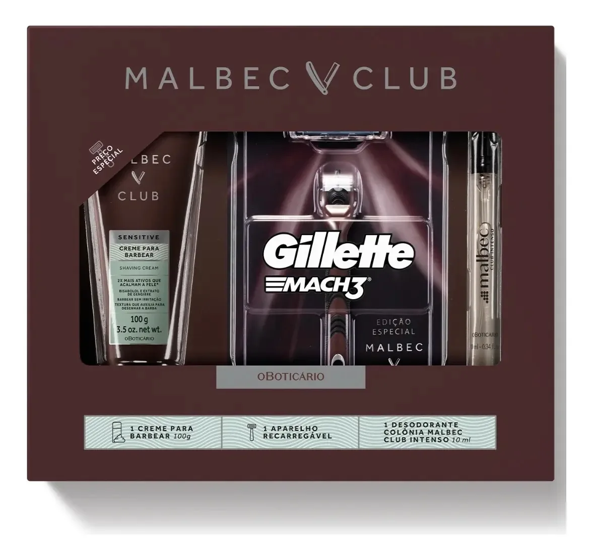 Kit De Barbear O Boticário Malbec Club