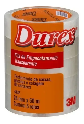 Fita Adesiva Pp 24mmx50m Transparente Durex Hb Pt 5 Un