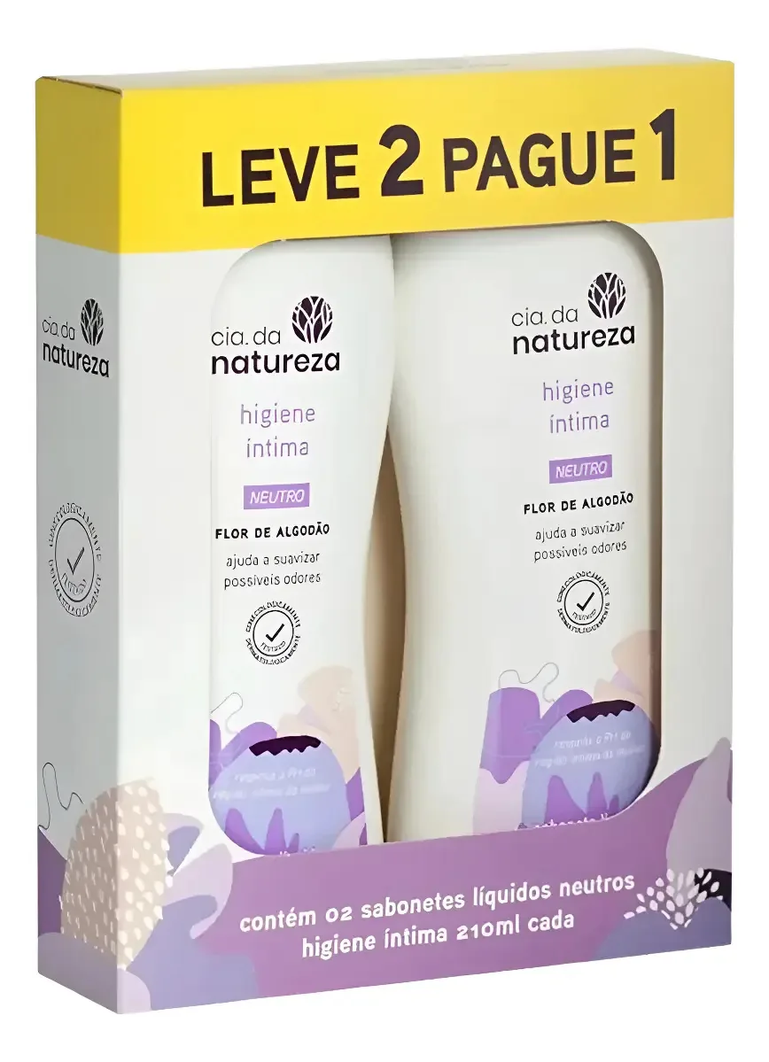 Kit 2 Sabonetes Íntimo Neutro Cia Da Natureza 210ml