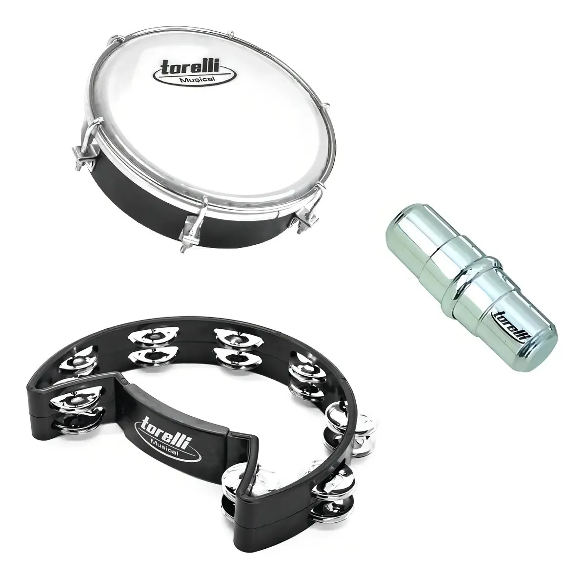 Kit Pandeirola Meia Lua Tamborim E Ganzá Torelli
