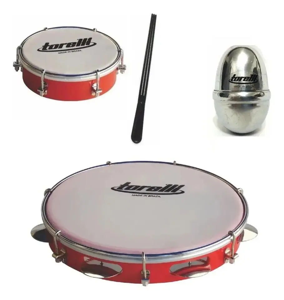 Kit Pandeiro Tp309 + Ganza Tg556 + Tamborim Tt404
